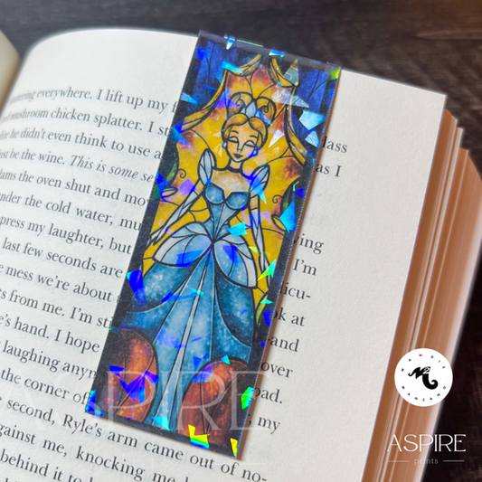 Cinderella Stained Glass Magnetic Bookmark - Mandie Manzano x Aspire Prints - Aspire Prints