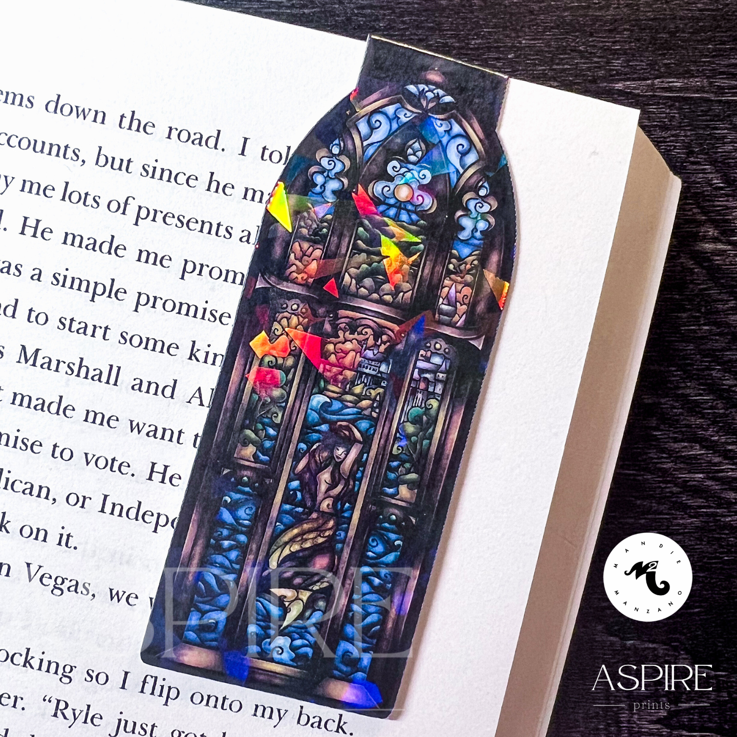 The Siren's Call Stained Glass Magnetic Bookmark - Mandie Manzano x Aspire Prints - Aspire Prints